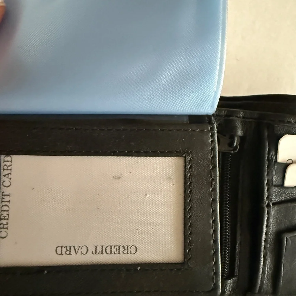 Black Leather Bi-Fold Wallet